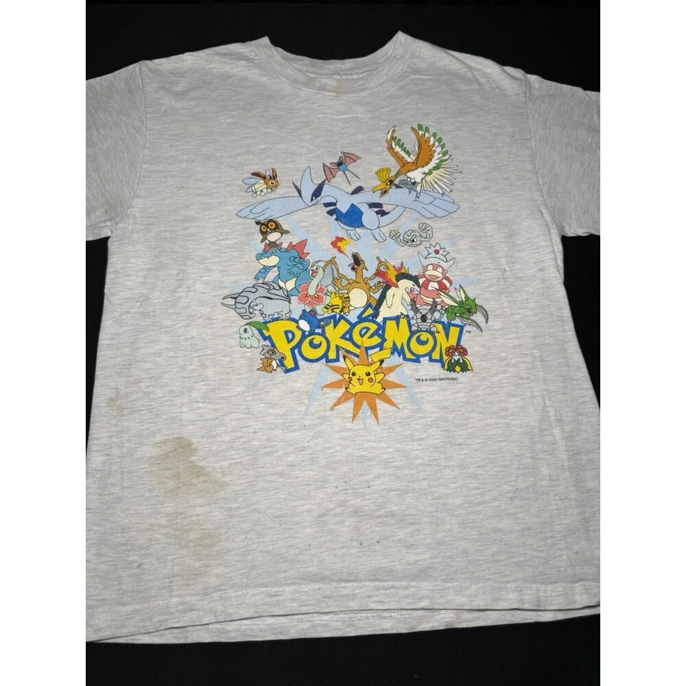 Vintage 2000 Pokemon Movie T Shirt Youth Large Lugia Charizard Nintendo Promo